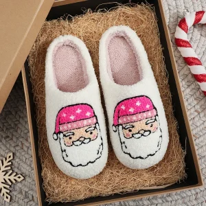 Christmas Fluffy Women's Slippers Home Casual Winter Luxury Designer Woman Shoes Indoor Fuzzy Fur Slides Flat Plush Footwear New